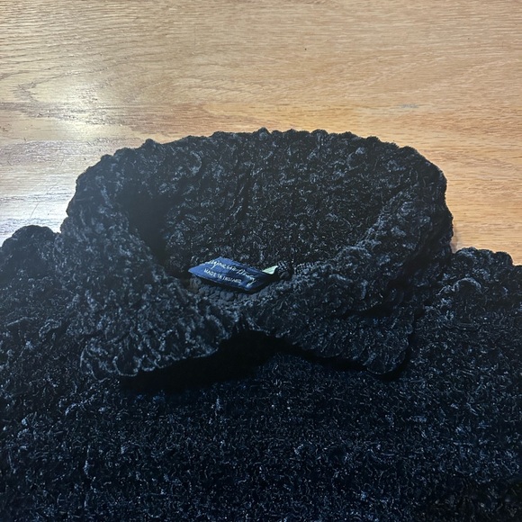 Vintage Georgina Von Etzdorf England Black Textured Collar Shirt Top Size 12 - Picture 14 of 14